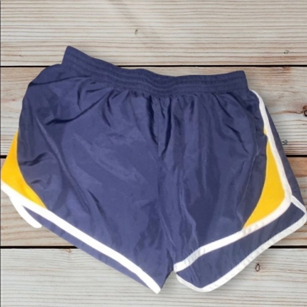 Augusta Navy & Yellow Swim/Running Shorts Sz Small